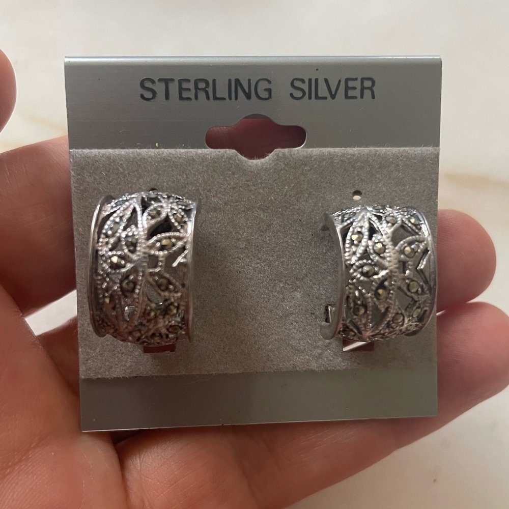 Vintage Sterling Stud clip on Earrings